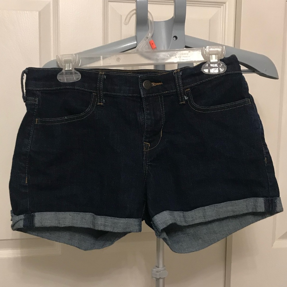 Old Navy Dark Blue Cuffed Jean Shorts
